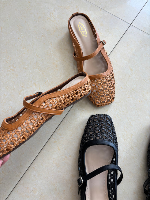 Pu Hollow Out Slip On Flats